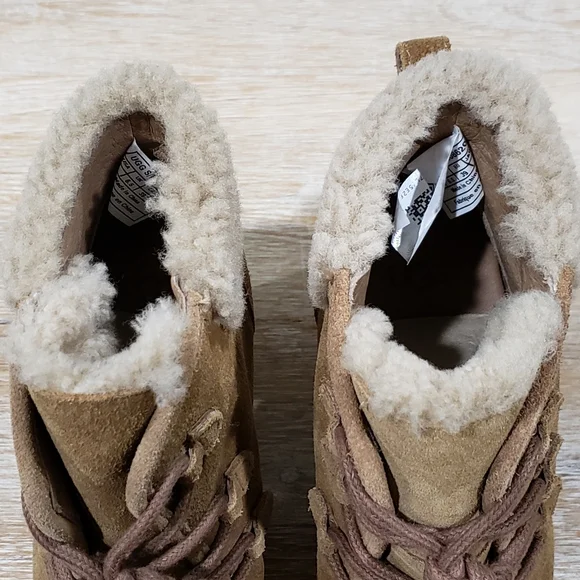 NWOB! UGG "ANALISE" Women's Suede Sheepskin High Heel Ankle Boots (8) Chestnut - Picture 6 of 10
